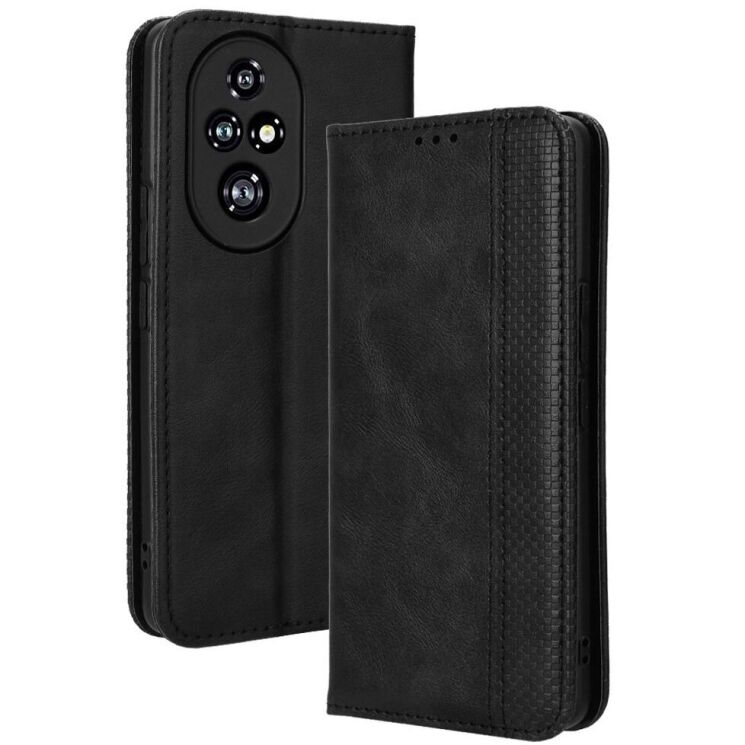 Чохол Deexe Retro Style для Honor 200 Pro - Black: фото 1 з 7