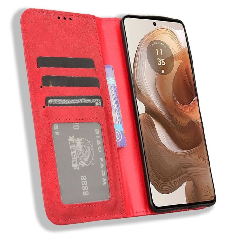 Чехол Deexe Retro Style для Motorola Edge 50 Ultra - Red: фото 2 из 7