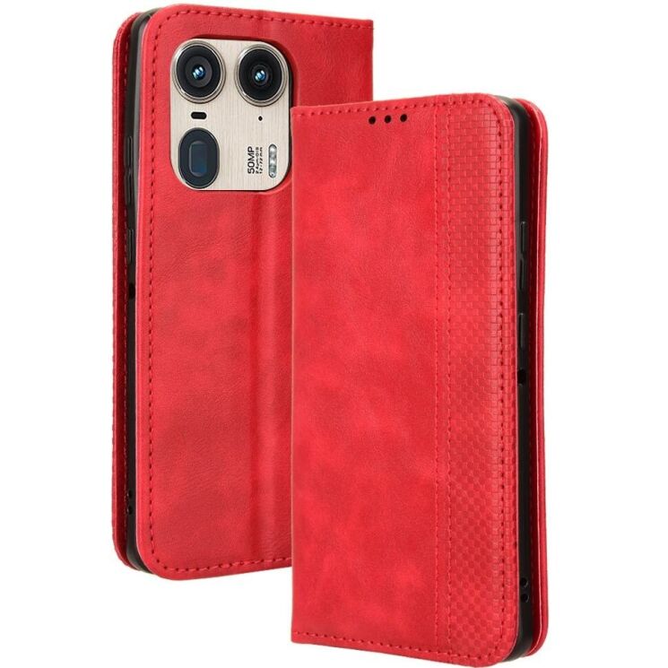Чехол Deexe Retro Style для Motorola Edge 50 Ultra - Red: фото 1 из 7