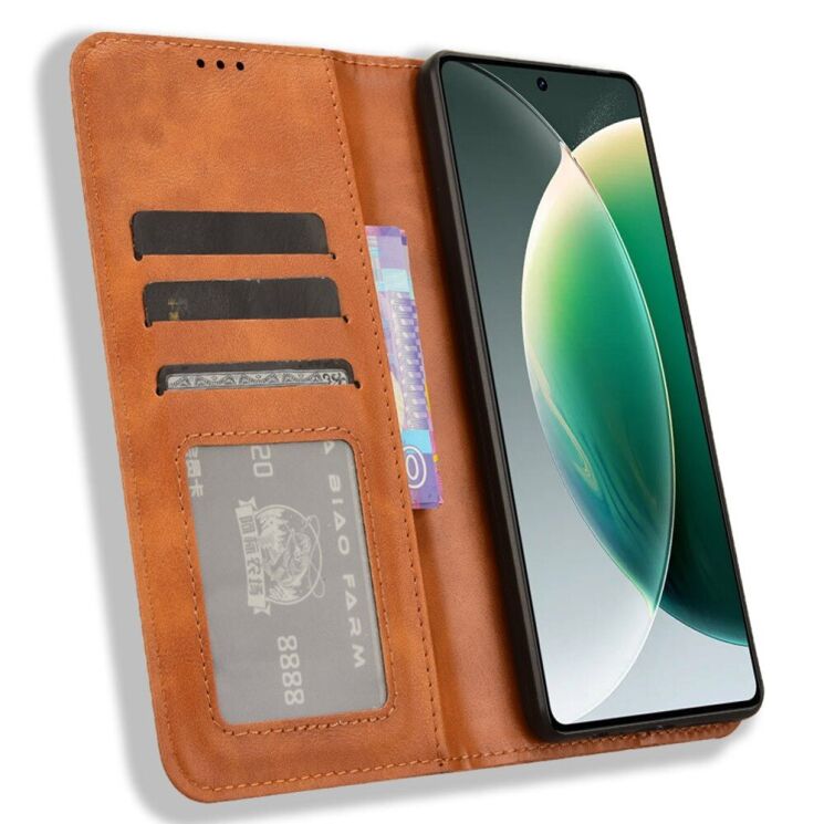 Чехол Deexe Retro Style для TECNO Camon 30 (CL6) - Brown: фото 2 из 7