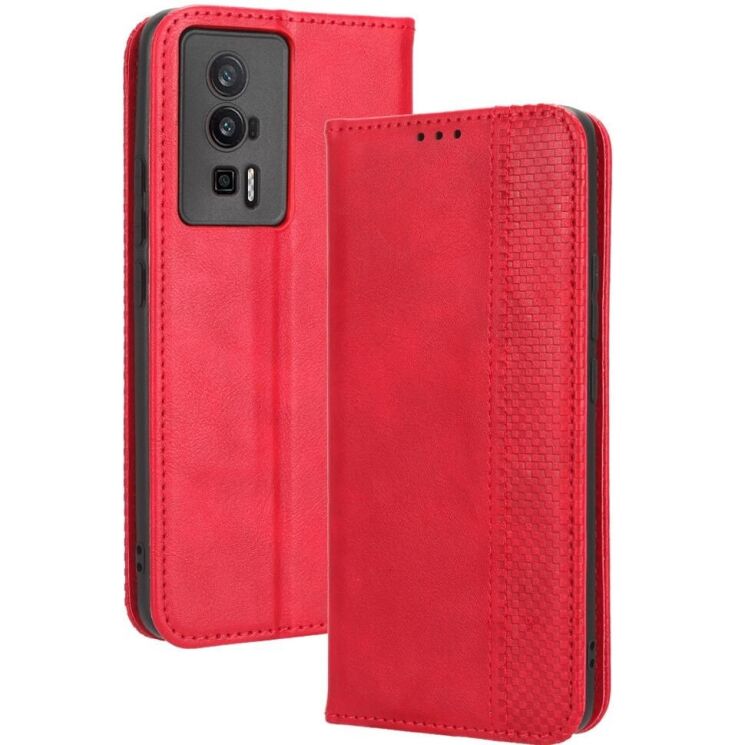 Чехол Deexe Retro Style для Xiaomi Poco F5 Pro / Redmi K60 / Redmi K60 Pro - Red: фото 1 из 10