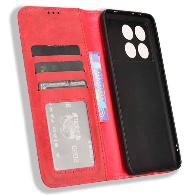 Чехол Deexe Retro Style для Xiaomi Poco F6 Pro - Red: фото 4 из 7
