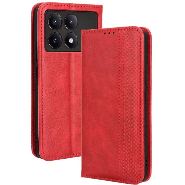 Чехол Deexe Retro Style для Xiaomi Poco F6 Pro - Red: фото 1 из 7