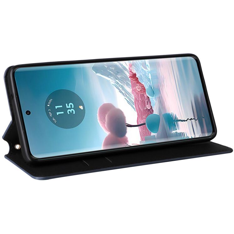 Чохол Deexe Rhombus Book для Motorola Edge 40 Neo - Blue: фото 3 з 6
