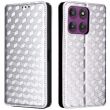 Чехол Deexe Rhombus Book для Motorola Edge 60 Pro - Silver (381705S)