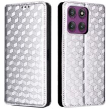 Чохол Deexe Rhombus Book для Motorola Edge 60 Pro - Silver: фото 1 з 9