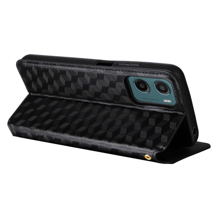 Чохол Deexe Rhombus Book для Motorola Moto G05 / Moto E15 - Black: фото 4 з 10