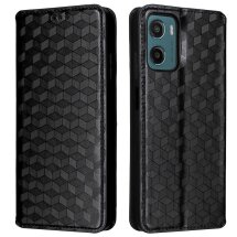 Чехол Deexe Rhombus Book для Motorola Moto G05 / Moto E15 - Black: фото 1 из 10