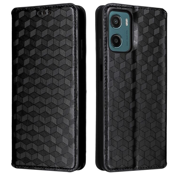 Чохол Deexe Rhombus Book для Motorola Moto G05 / Moto E15 - Black: фото 1 з 10
