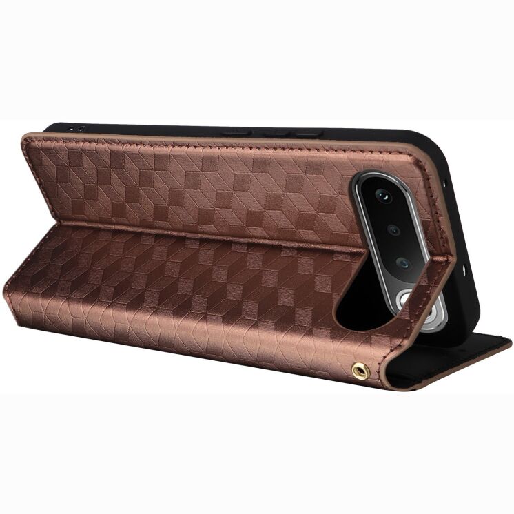 Чохол Deexe Rhombus Book для Realme 16 - Brown: фото 5 з 9