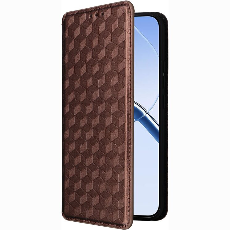Чохол Deexe Rhombus Book для Realme 16 - Brown: фото 6 з 9