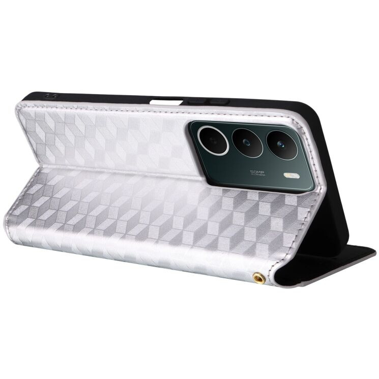 Чохол Deexe Rhombus Book для Realme C71 - Silver: фото 4 з 6