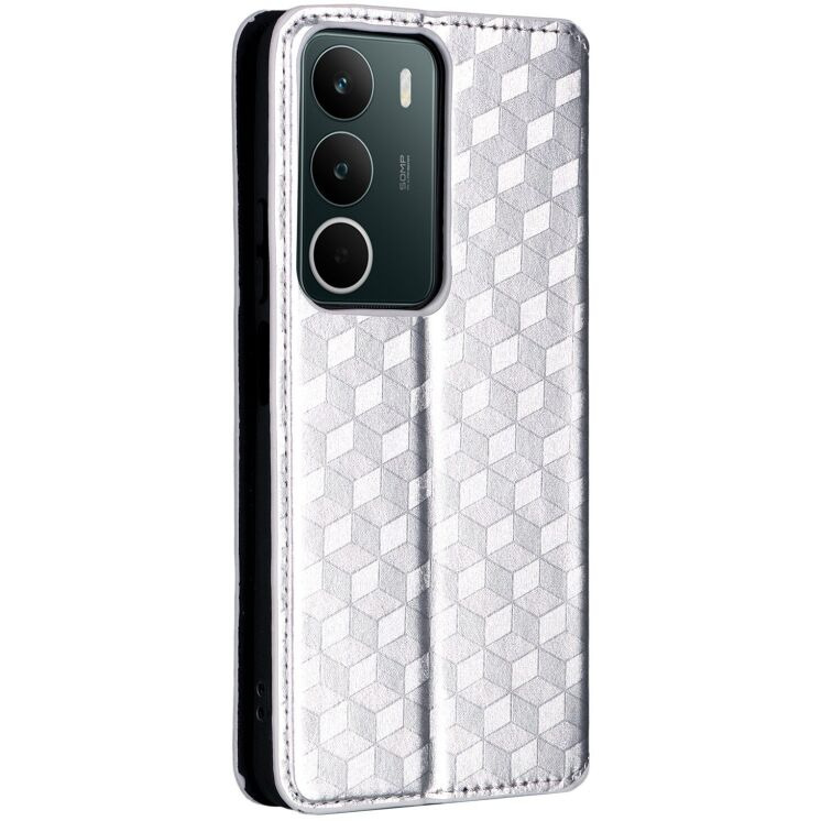Чохол Deexe Rhombus Book для Realme C71 - Silver: фото 6 з 6