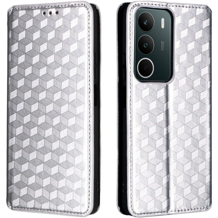 Чохол Deexe Rhombus Book для Realme C71 - Silver: фото 1 з 6