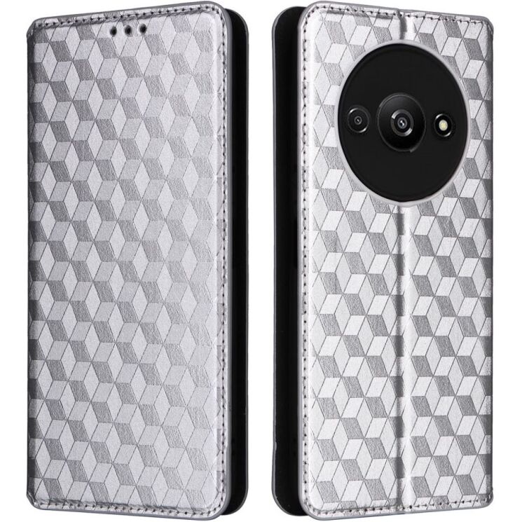 Чехол Deexe Rhombus Book для Xiaomi Redmi A3 - Silver: фото 1 из 6