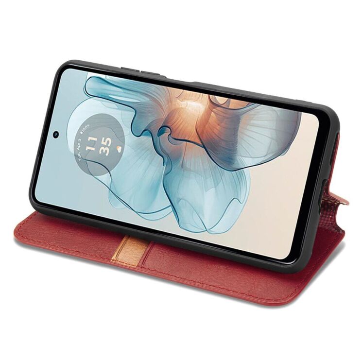 Чохол Deexe Rhombus Wallet для Motorola Moto G24 Power - Red: фото 3 з 6