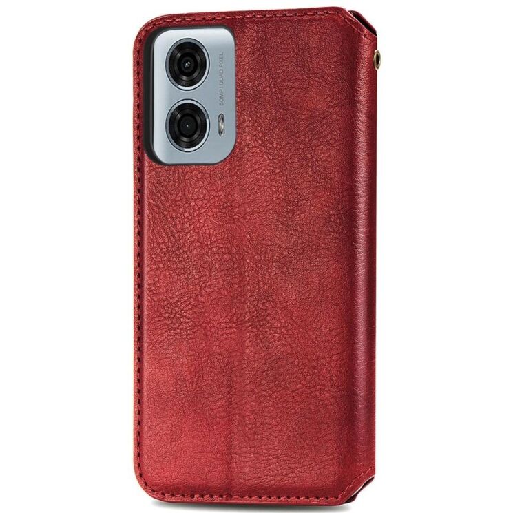 Чохол Deexe Rhombus Wallet для Motorola Moto G24 Power - Red: фото 5 з 6