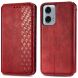 Чохол Deexe Rhombus Wallet для Motorola Moto G24 Power - Red (347906R). Фото 1 з 6