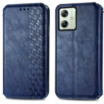 Чохол Deexe Rhombus Wallet для Motorola Moto G54 - Blue: фото 1 з 10
