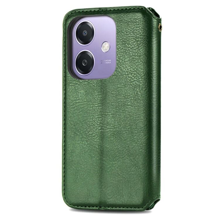 Чехол Deexe Rhombus Wallet для OPPO A3x / A3 / A40m - Green: фото 5 из 9