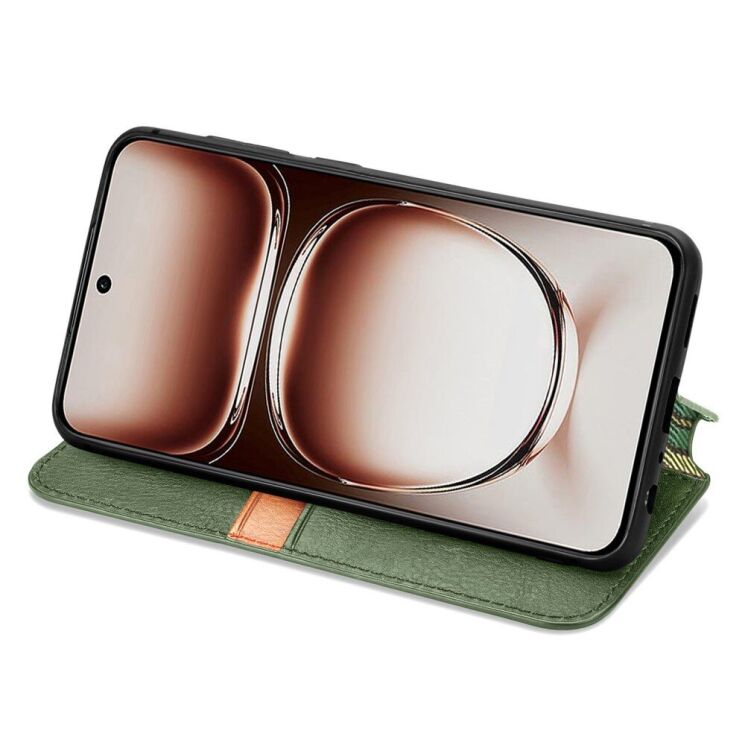 Чехол Deexe Rhombus Wallet для OPPO A3x / A3 / A40m - Green: фото 3 из 9