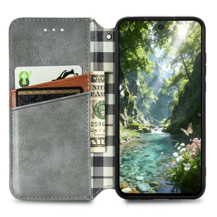 Чохол Deexe Rhombus Wallet для OPPO Reno 16 / 16 Pro - Grey (413215H) Чохол Deexe Rhombus Wallet для OPPO Reno 16 / 16 Pro - Grey: фото 2 з 12