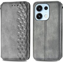 Чохол Deexe Rhombus Wallet для OPPO Reno 16 / 16 Pro - Grey: фото 1 з 12
