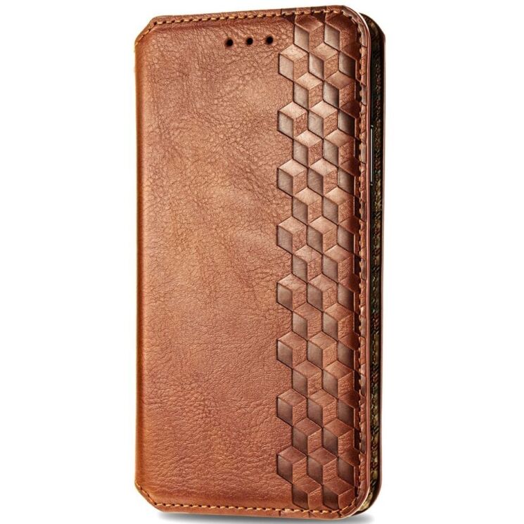 Чехол Deexe Rhombus Wallet для Realme GT 6 - Brown: фото 4 из 7