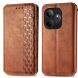 Чехол Deexe Rhombus Wallet для Realme GT 6 - Brown (357810Z). Фото 1 из 7