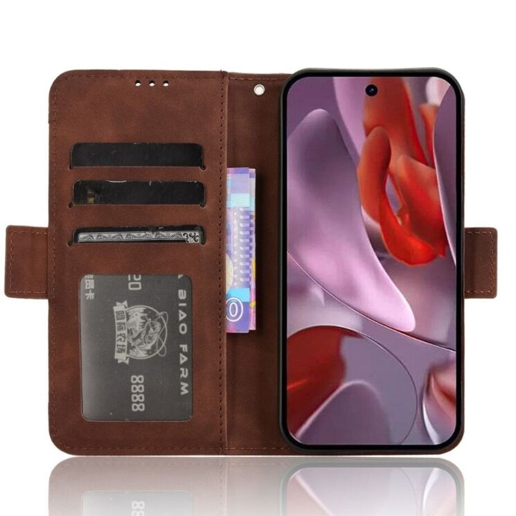 Чехол Deexe Wallet Stand для Google Pixel 9a - Brown: фото 3 из 7