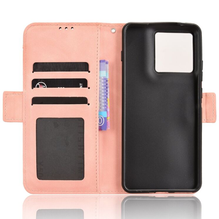Чохол-книжка з кишеньками Deexe Wallet Stand для Motorola Edge 70 - Pink: фото 4 з 15