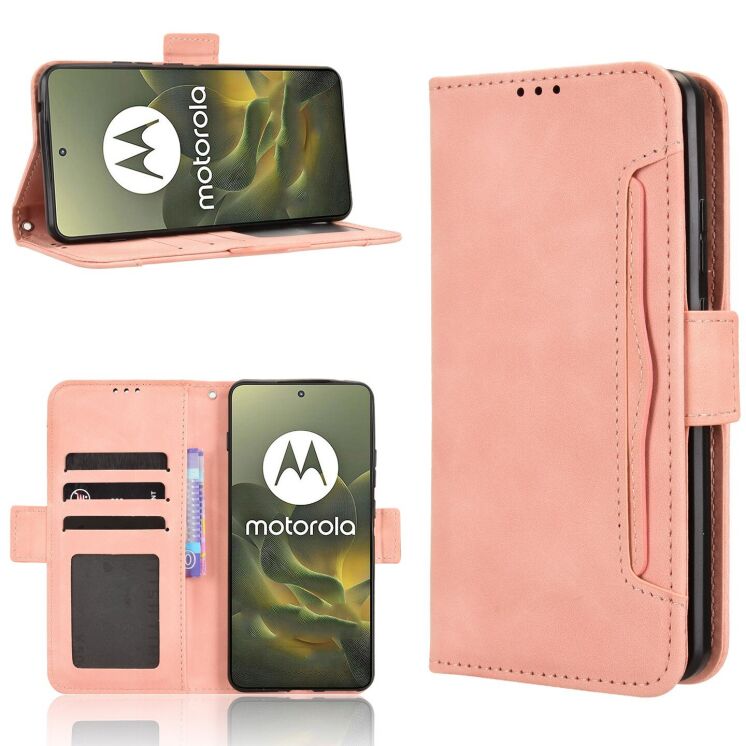 Чохол-книжка з кишеньками Deexe Wallet Stand для Motorola Edge 70 - Pink: фото 8 з 15