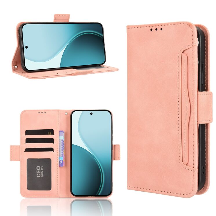 Чохол Deexe Wallet Stand для OPPO Reno 14 F/FS - Pink: фото 8 з 15