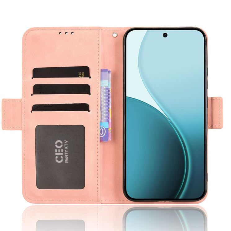 Чохол Deexe Wallet Stand для OPPO Reno 14 F/FS - Pink: фото 5 з 15