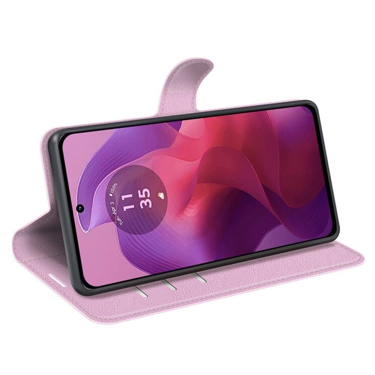 Чехол-книжка Deexe Book Type для Motorola Moto G24 / G04 / G04s / E14 - Pink: фото 3 из 8