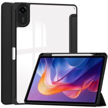 Чехол-книжка Deexe Crystal Back для Xiaomi Redmi Pad 2 - Black: фото 1 из 8