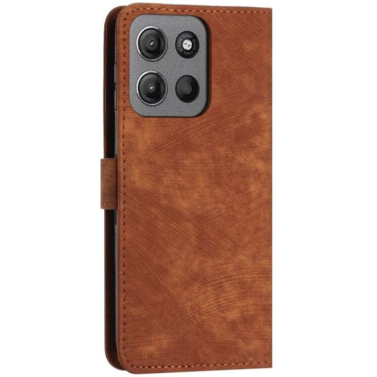 Чехол-книжка Deexe Lines Series для Motorola Moto G15 - Brown: фото 5 из 11