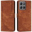 Чехол-книжка Deexe Lines Series для Motorola Moto G15 - Brown (372627Z)