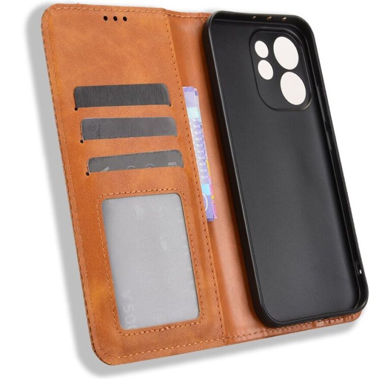 Чохол-книжка Deexe Retro Style для OPPO Reno 15 Pro - Brown (405602Z) Чохол-книжка Deexe Retro Style для OPPO Reno 15 Pro - Brown: фото 4 з 18