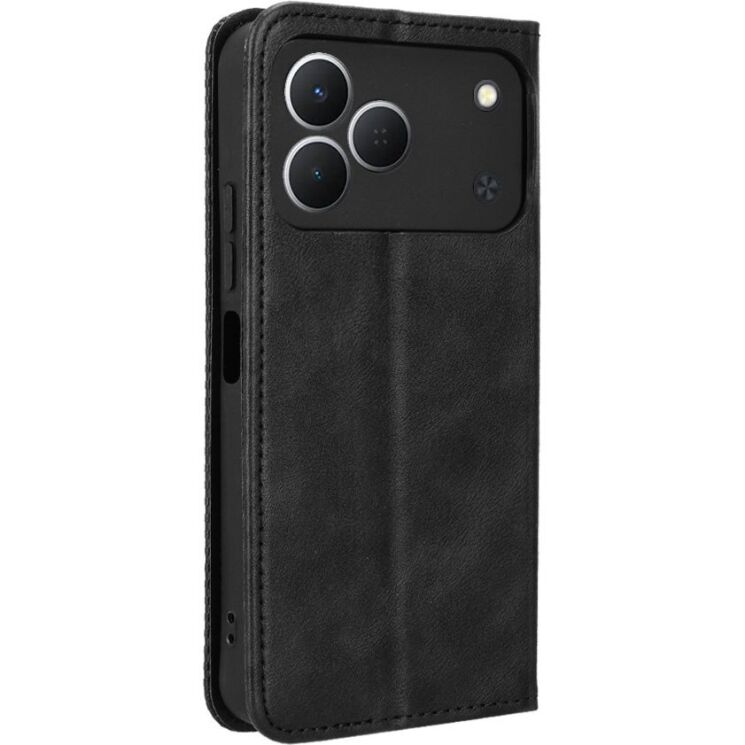 Чехол-книжка Deexe Retro Style для TECNO Spark 50 - Black: фото 8 из 19