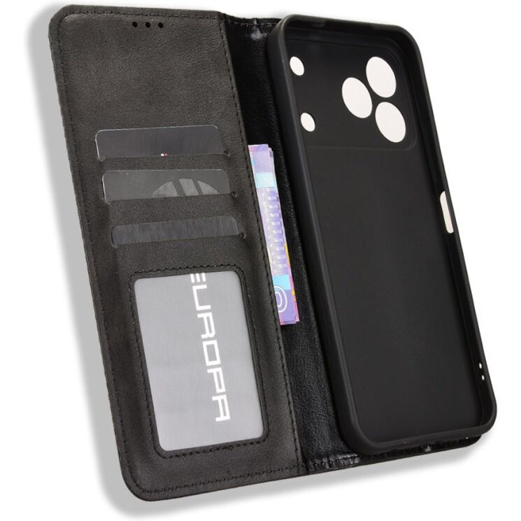 Чехол-книжка Deexe Retro Style для TECNO Spark 50 - Black: фото 5 из 19