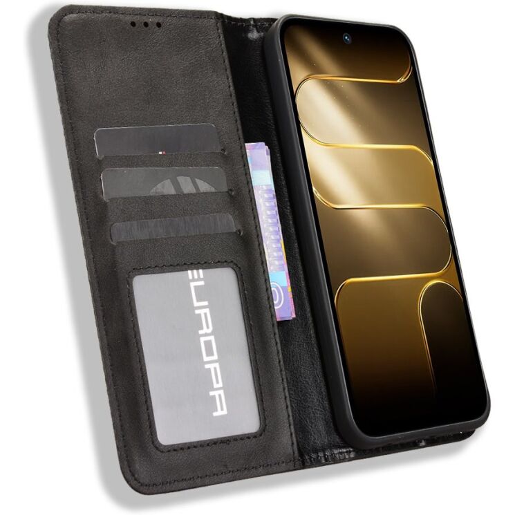 Чехол-книжка Deexe Retro Style для TECNO Spark 50 - Black: фото 6 из 19