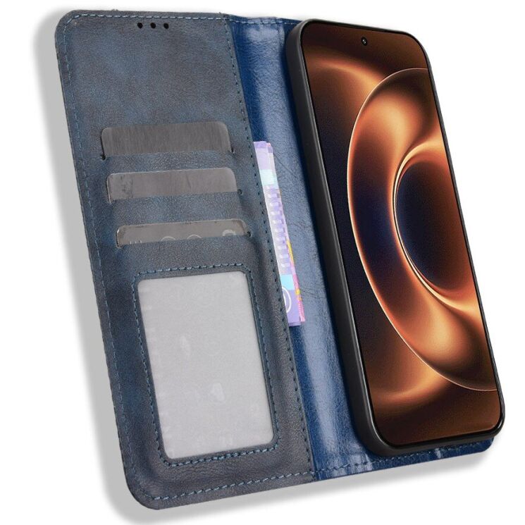 Чехол-книжка Deexe Retro Style для Xiaomi 17 Ultra - Blue: фото 6 из 20