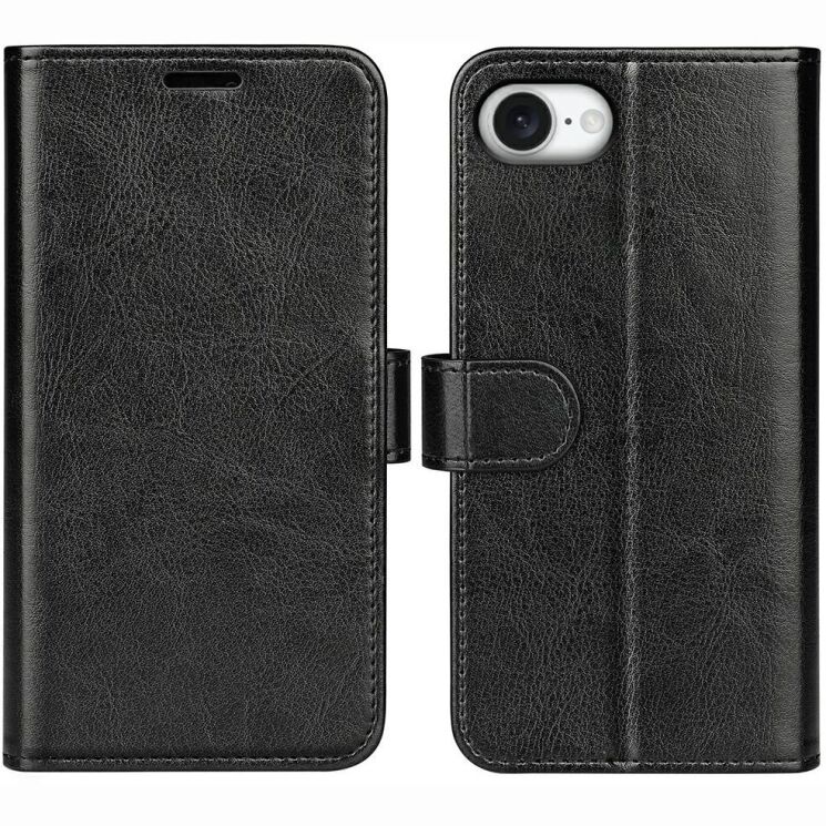 Чехол-книжка Deexe Wallet Style для Apple iPhone 16e - Black: фото 1 из 6