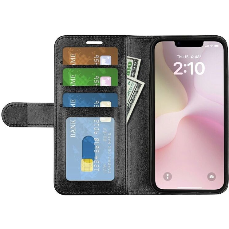 Чехол-книжка Deexe Wallet Style для Apple iPhone 16e - Black: фото 5 из 6