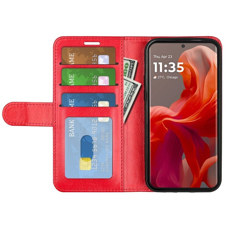 Чехол-книжка Deexe Wallet Style для Motorola Moto G85 - Red: фото 2 из 6