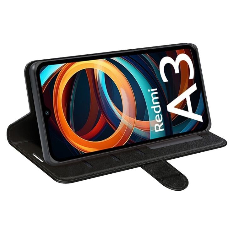 Чехол-книжка Deexe Wallet Style для Xiaomi Redmi A3 - Black: фото 3 из 7