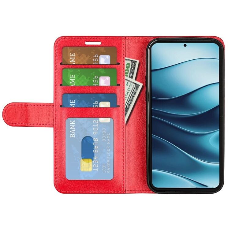 Чехол-книжка Deexe Wallet Style для Xiaomi Redmi Note 14 5G - Red: фото 2 из 9