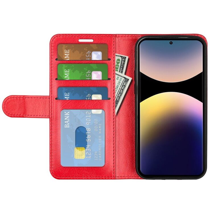 Чехол-книжка Deexe Wallet Style для Xiaomi Redmi Note 14 Pro - Red: фото 2 из 7