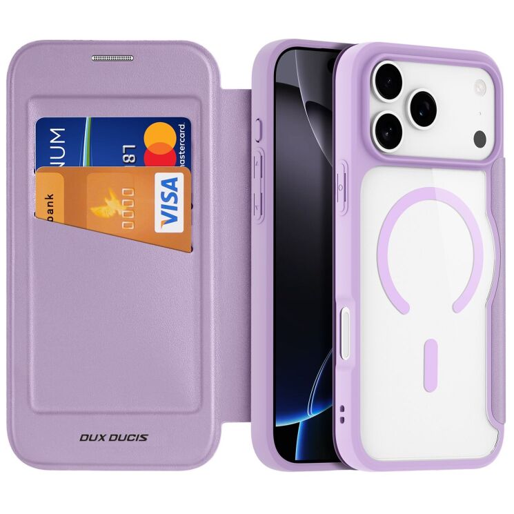Чохол-книжка DUX DUCIS Skin X Pro Magnetic для Apple iPhone 17 Pro Max - Purple / Pink: фото 2 з 12